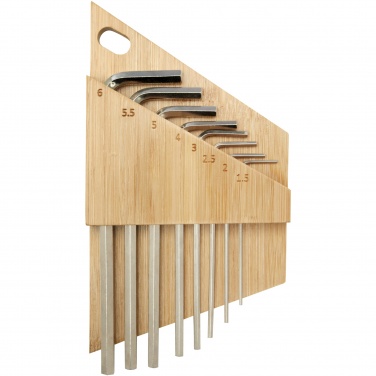 Logotrade mainoslahja ja liikelahja kuva: Allen bambusta valmistettu kuusiokoloruuviavaintyökalusetti